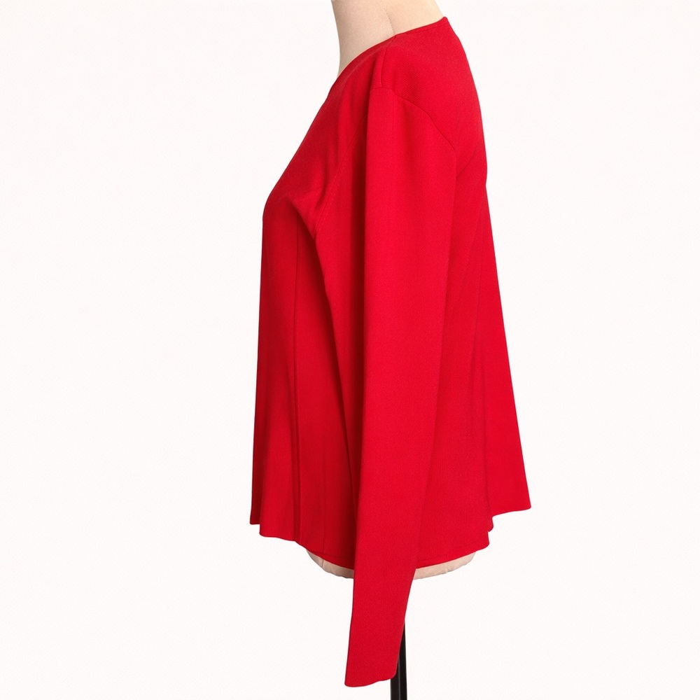 Liz Claiborne Red Silk Blend Sweater Set Cardigan Tank Size L - Picture 3 of 11